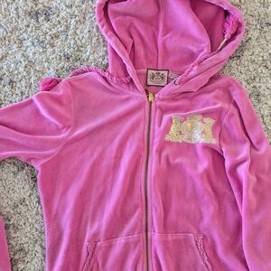 Juicy Couture Pink Velour Zip Hoodie – Women’s Small